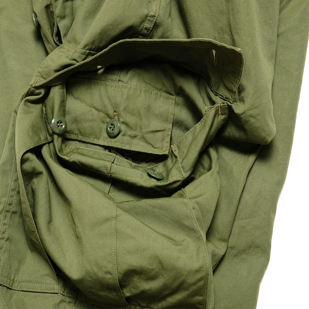 BUZZ RICKSON'S - TROUSERS,MEN'S, COTTON WIND RESISTANT POPLIN, OLIVE GREEN ARMY SHADE 107 - BR40927