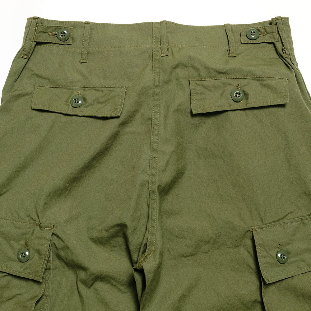 BUZZ RICKSON'S - TROUSERS,MEN'S, COTTON WIND RESISTANT POPLIN, OLIVE GREEN ARMY SHADE 107 - BR40927