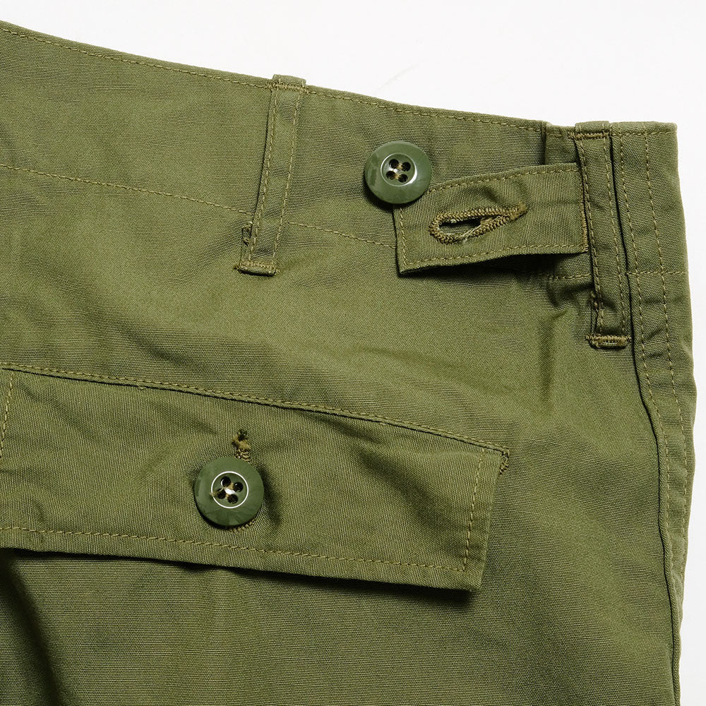 BUZZ RICKSON'S - TROUSERS,MEN'S, COTTON WIND RESISTANT POPLIN, OLIVE GREEN ARMY SHADE 107 - BR40927