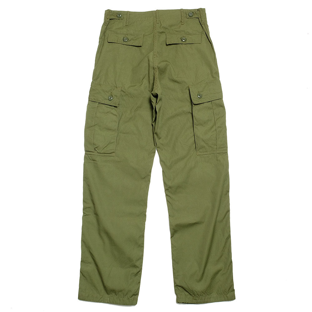BUZZ RICKSON'S - TROUSERS,MEN'S, COTTON WIND RESISTANT POPLIN, OLIVE GREEN ARMY SHADE 107 - BR40927