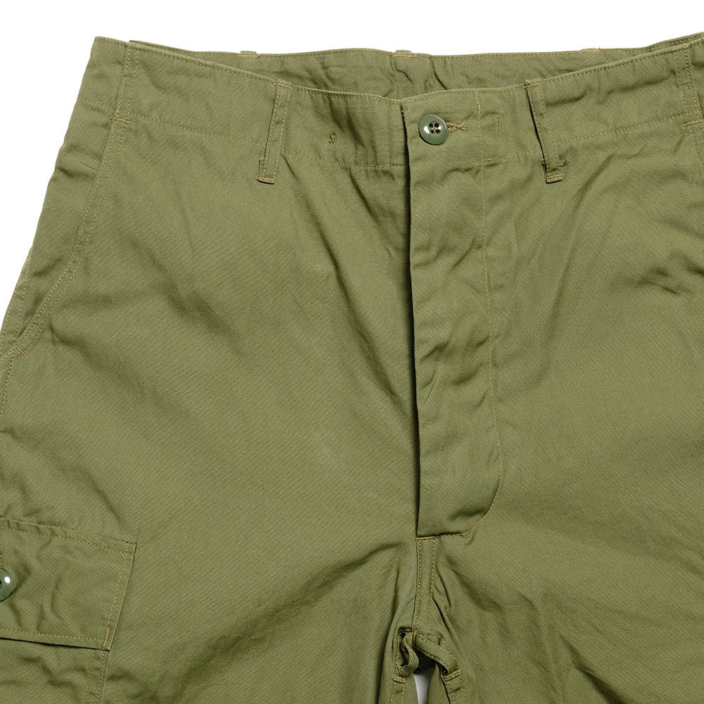 BUZZ RICKSON'S - TROUSERS,MEN'S, COTTON WIND RESISTANT POPLIN, OLIVE GREEN ARMY SHADE 107 - BR40927