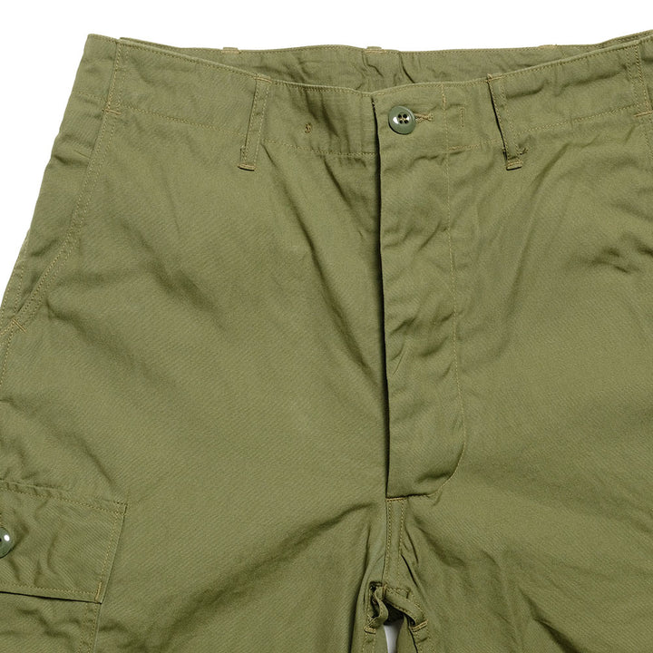 BUZZ RICKSON'S - TROUSERS,MEN'S, COTTON WIND RESISTANT POPLIN, OLIVE GREEN ARMY SHADE 107 - BR40927