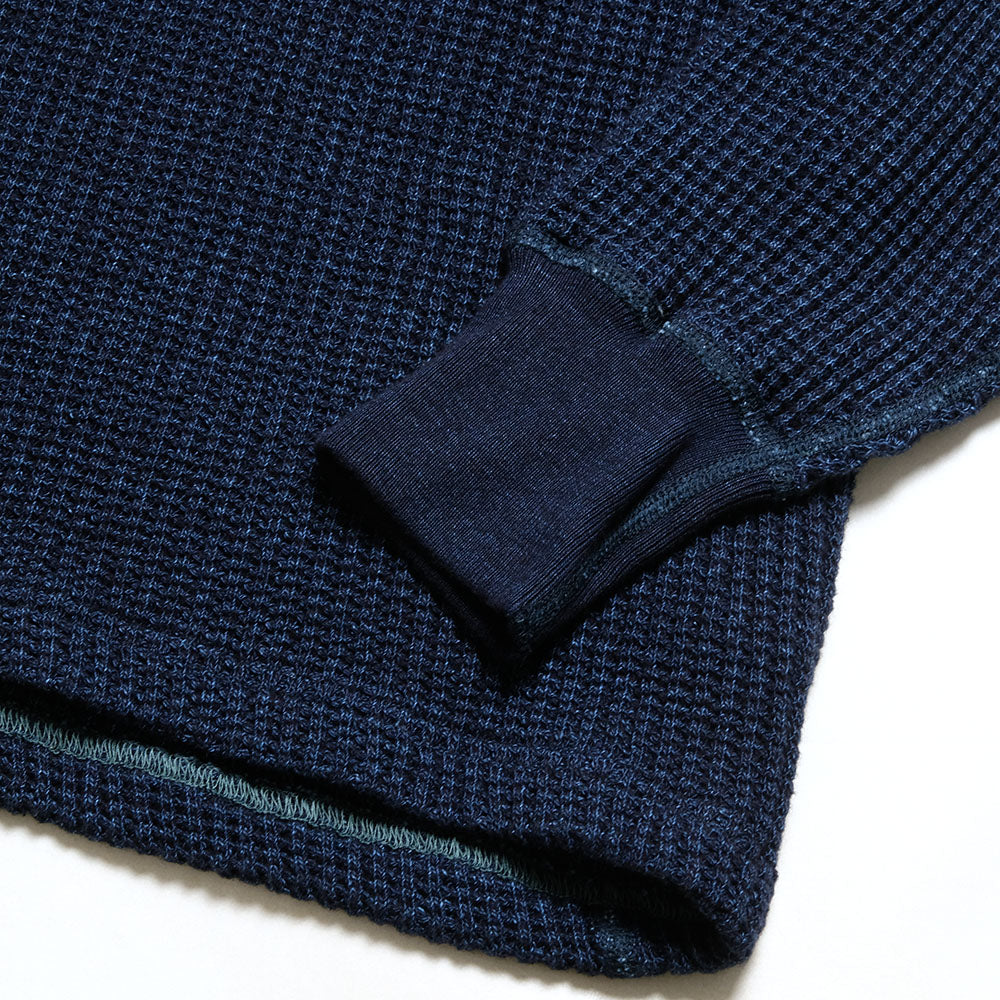BURGUS PLUS - L/S Turtle Neck Waffle Tee - Indigo Dye - HBP-015TNID-ND