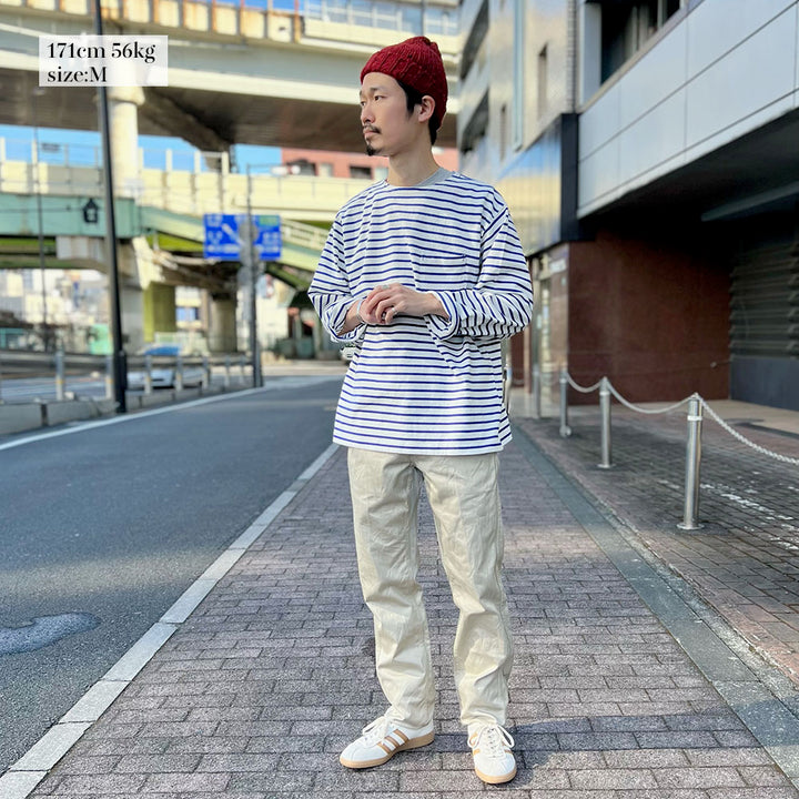 BURGUS PLUS - L/S Wide Basque Shirts Border - HBP-025BD