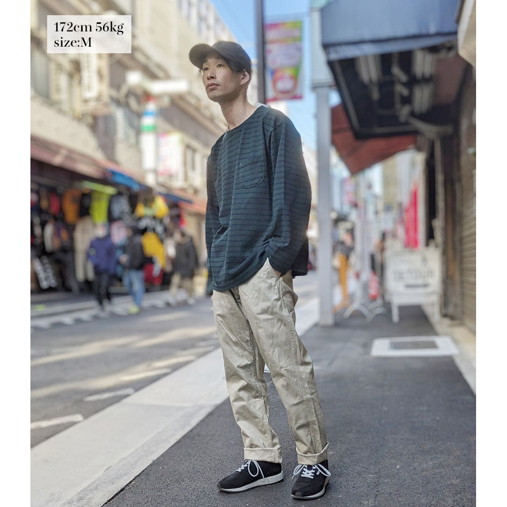 BURGUS PLUS - L/S Wide Basque Shirts Border - HBP-025BD