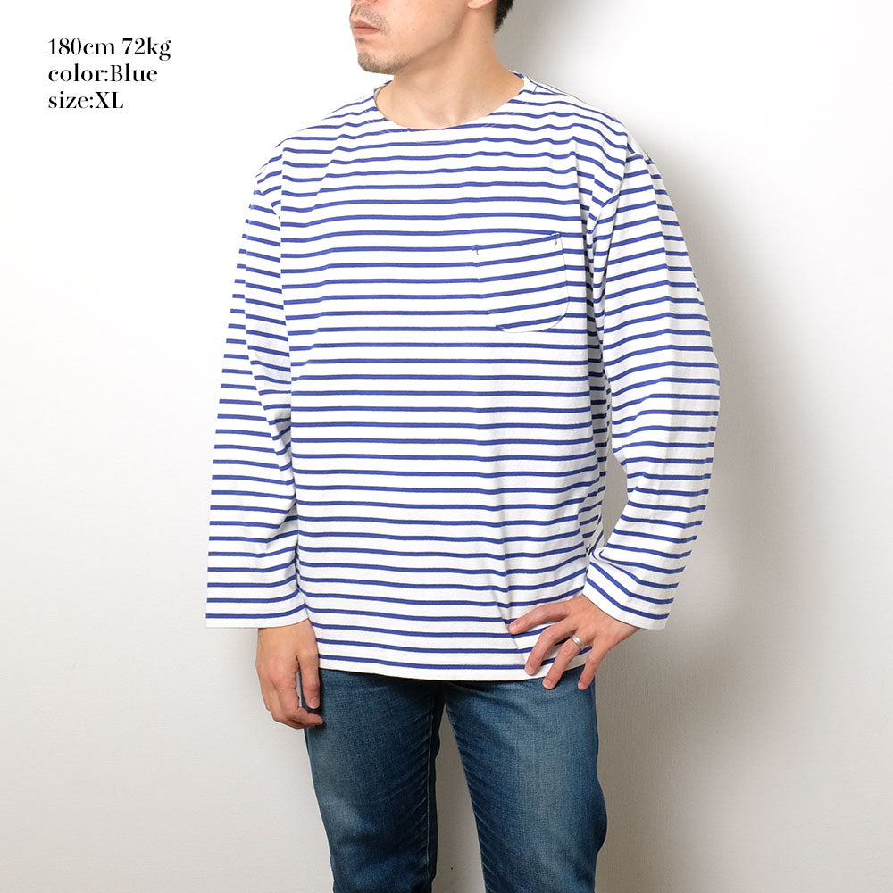 BURGUS PLUS L/S Wide Basque Shirts Border HBP-025BD