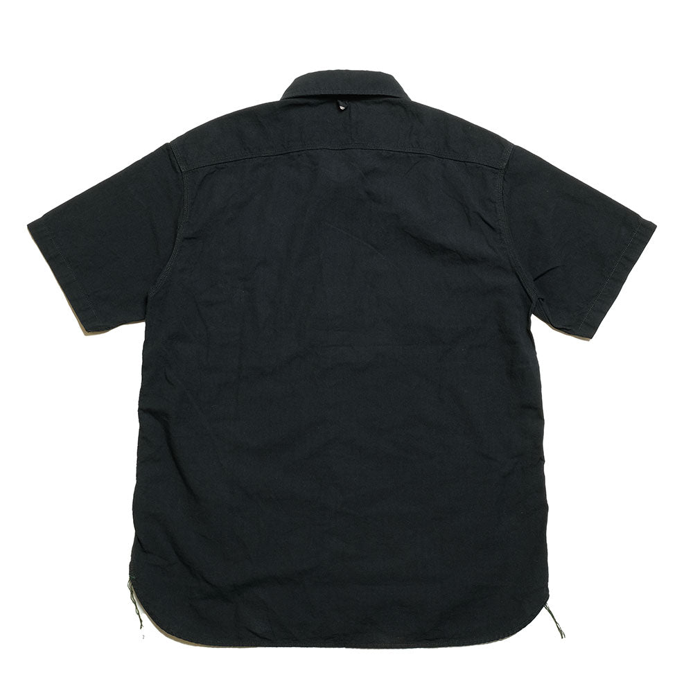 BURGUS PLUS - S/S Black×Black Chambray Work Shirt - HBP-300CHBS