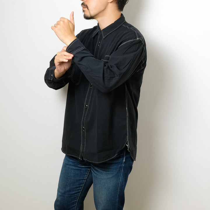 BURGUS PLUS - Beta Chambray Work Shirt - Wide Silhouette - HBP-300CHBWD