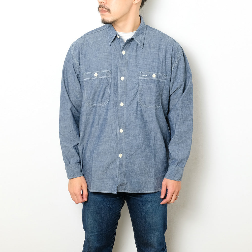 BURGUS PLUS Chambray Work Shirt Wide Silhouette HBP-300CHWD