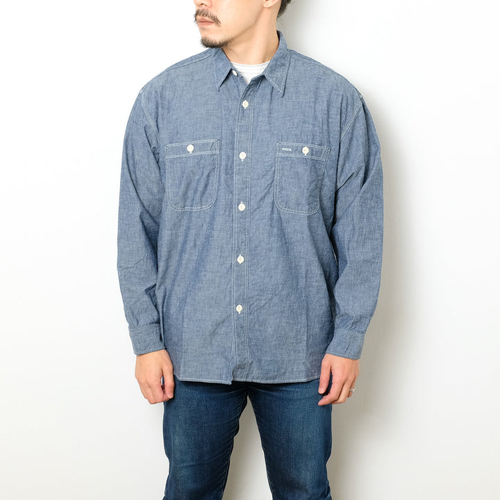 BURGUS PLUS Chambray Work Shirt Wide Silhouette HBP-300CHWD
