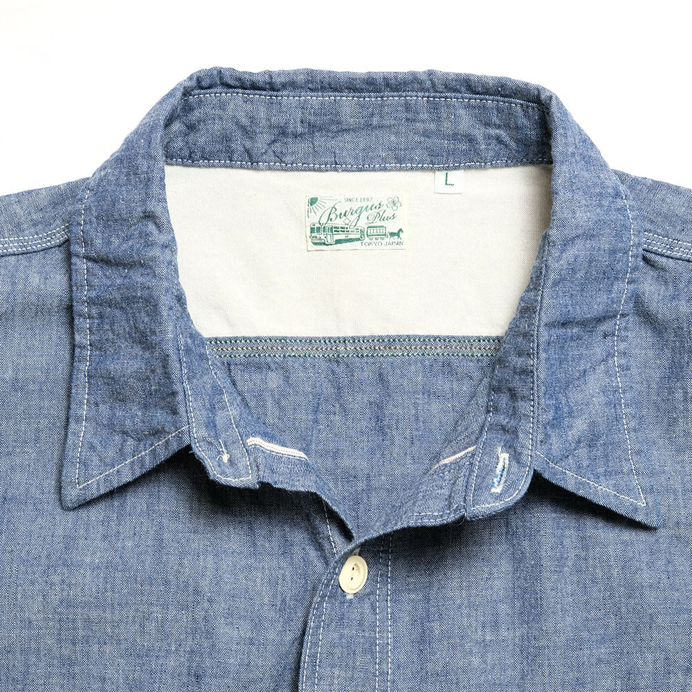 BURGUS PLUS Chambray Work Shirt Wide Silhouette HBP-300CHWD