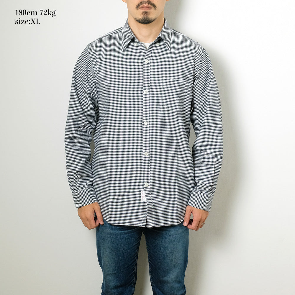 BURGUS PLUS - Gingham Plaid BD Shirt - HBP-303B-NV