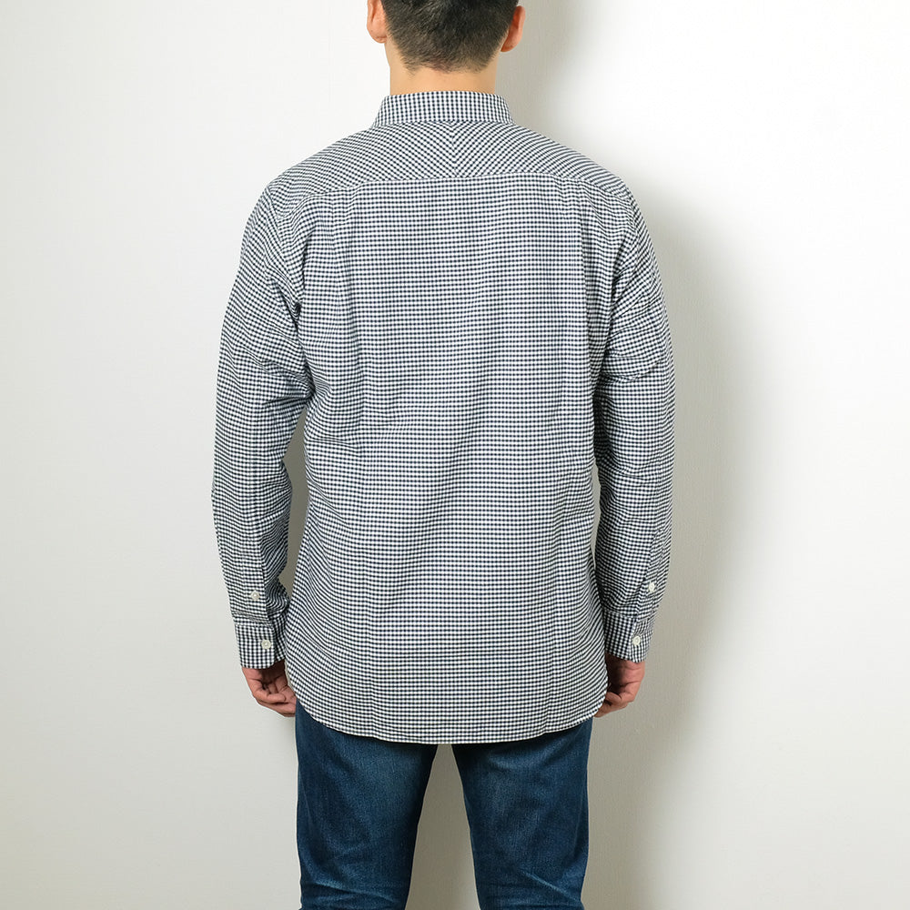 BURGUS PLUS - Gingham Plaid BD Shirt - HBP-303B-NV