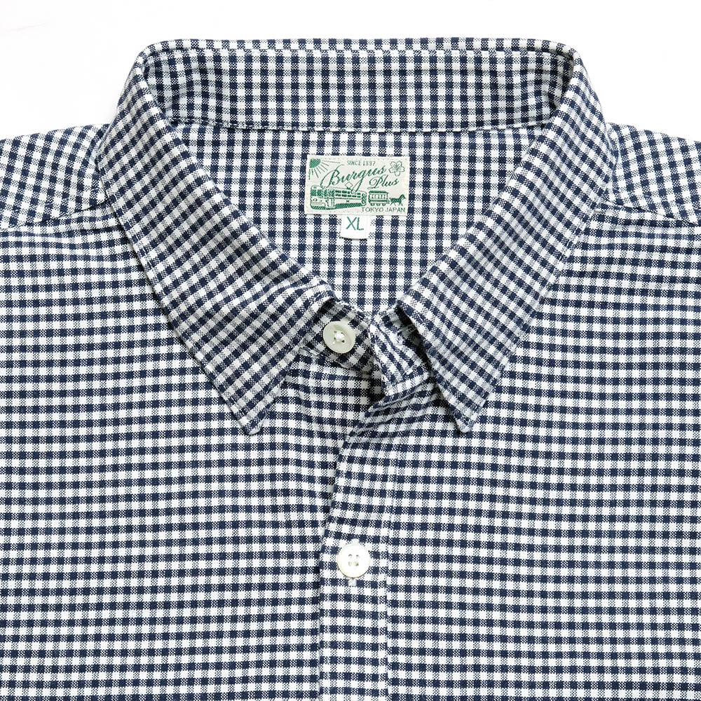 BURGUS PLUS - Gingham Plaid BD Shirt - HBP-303B-NV