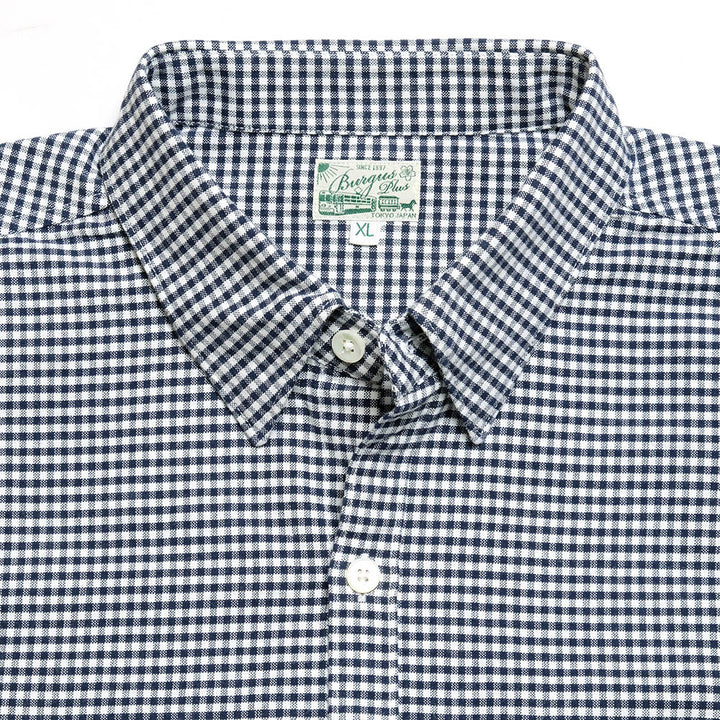 BURGUS PLUS - Gingham Plaid BD Shirt - HBP-303B-NV