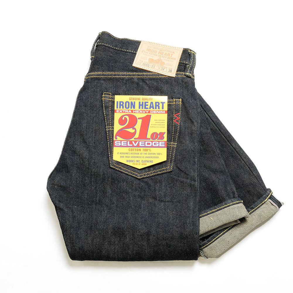 IRON HEART - 21oz. EXTRA HEAVY SELVEDGE DENIM - SLIM STRAIGHT
