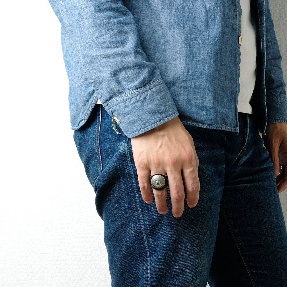 YUKETEN - Leather Ring with Concho - MG-LR01 / MG-LR02