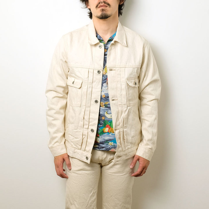 ONI DENIM<br>14oz Organic Cotton White Denim 2nd Type Denim Jacket<br>ONI-02516P