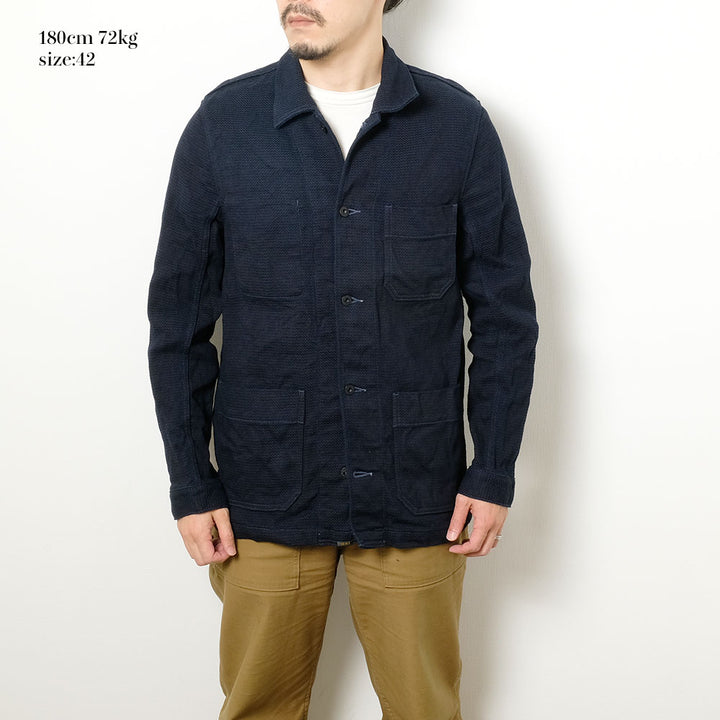 ONI DENIM Coveralls Sashiko Style Dobby, Indigo ONI-03100