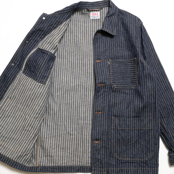 ONI DENIM - Coveralls - Drop-Needle Stitching Jacquard Striped Denim - ONI-03101HJS