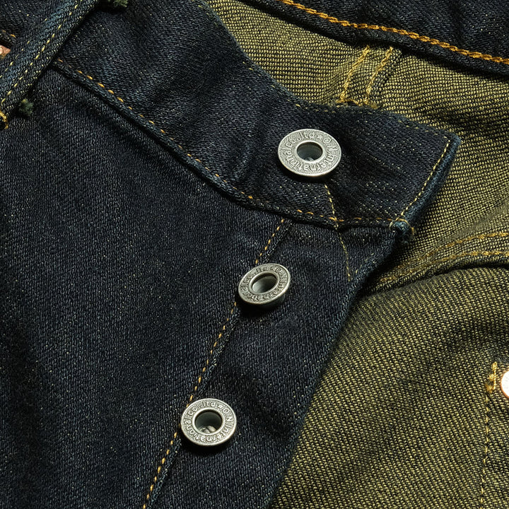 ONI DENIM<br>Relax Tapered 15oz Stretch Denim Grayish Olive Topping<br>ONI-122S