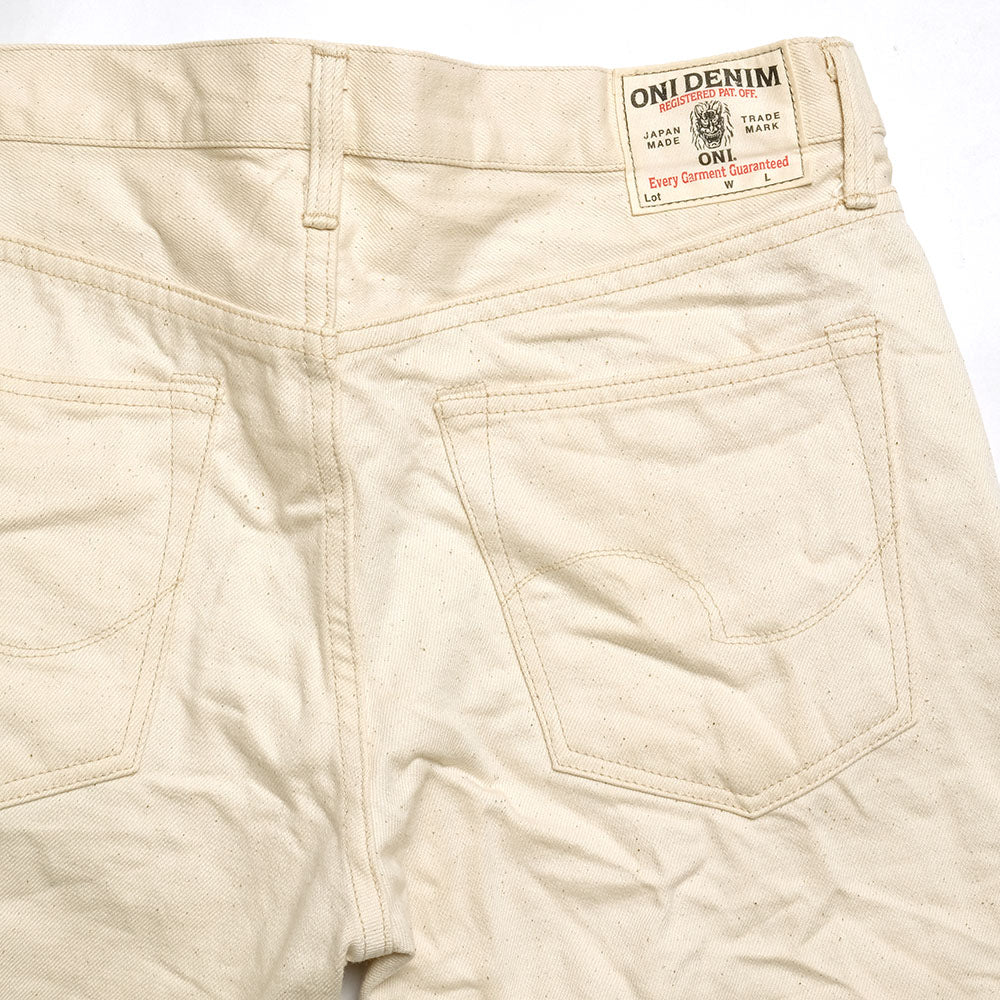 ONI DENIM<br>Semi Tight Straight 14oz Organic Cotton White Denim<br>ONI-546