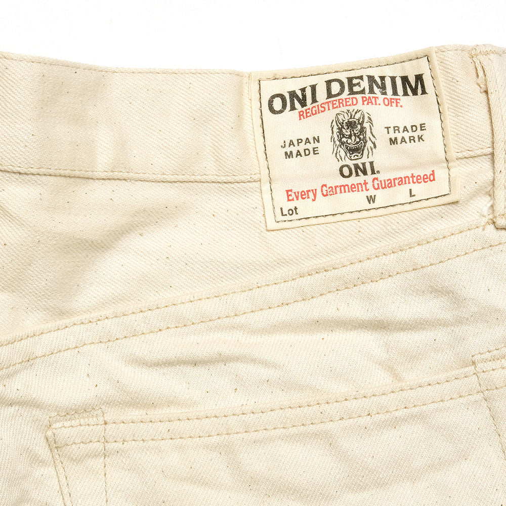 ONI DENIM<br>Semi Tight Straight 14oz Organic Cotton White Denim<br>ONI-546