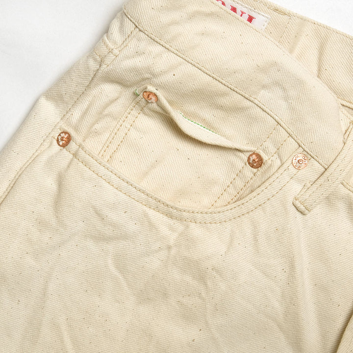 ONI DENIM<br>Semi Tight Straight 14oz Organic Cotton White Denim<br>ONI-546