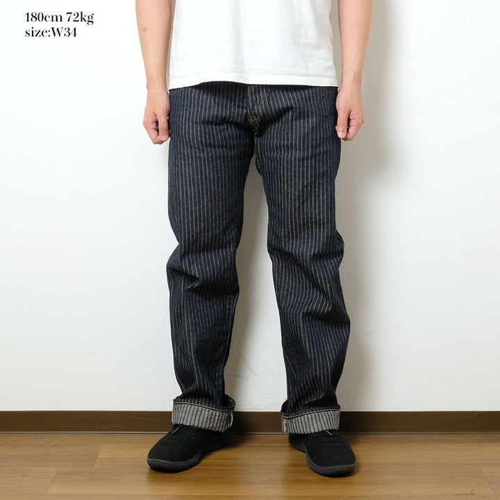ONI DENIM - Regular Straight - Drop-Needle Stitching Jacquard Striped Denim - ONI022-HJS
