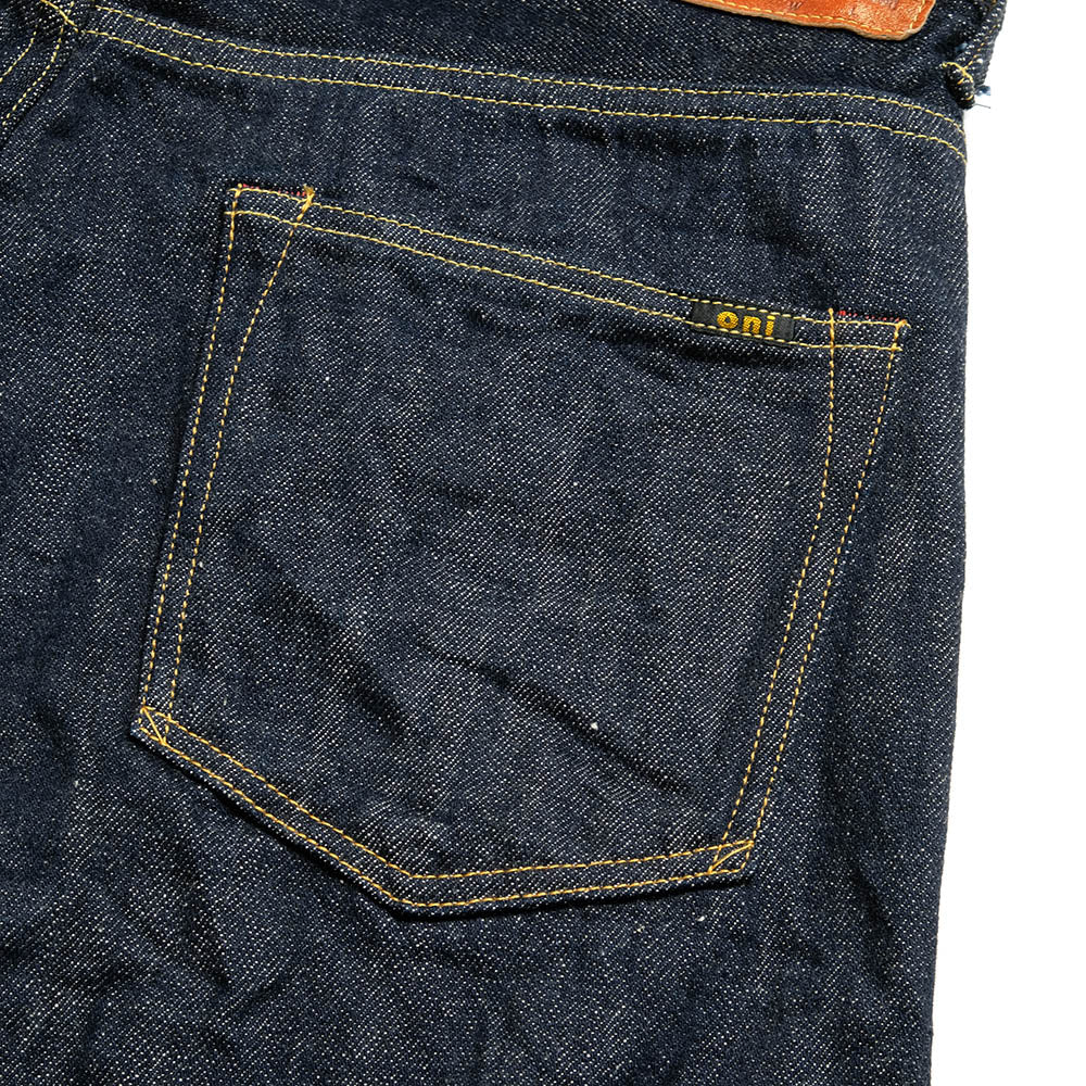 ONI DENIM - Wide Straight 12oz Natural Indigo KIRAKU Selvedge Denim - ONI202-KIRA
