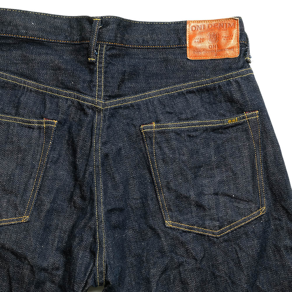 ONI DENIM - Wide Straight 12oz Natural Indigo KIRAKU Selvedge Denim - ONI202-KIRA