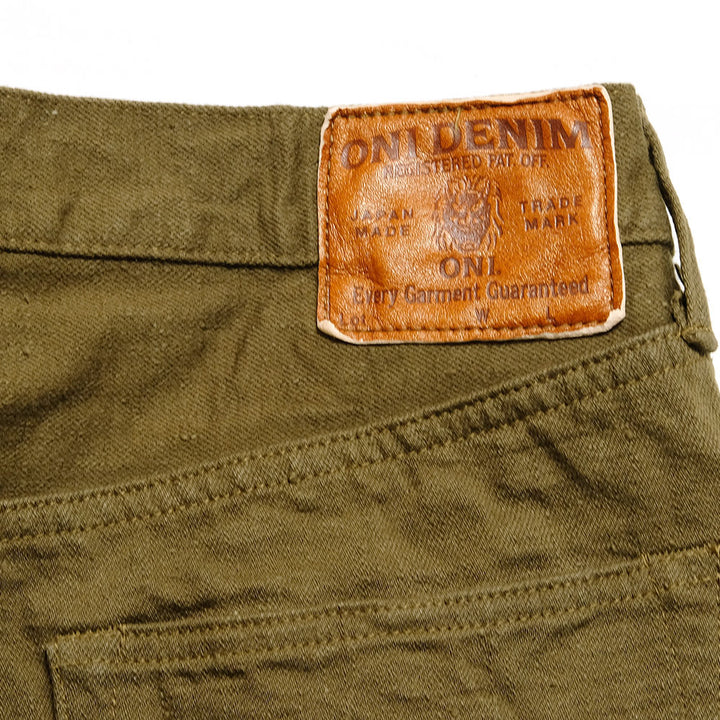 ONI DENIM - Relax Tapered 12oz Olive Warp and Welt Selvedge Denim - ONI612-OLOL