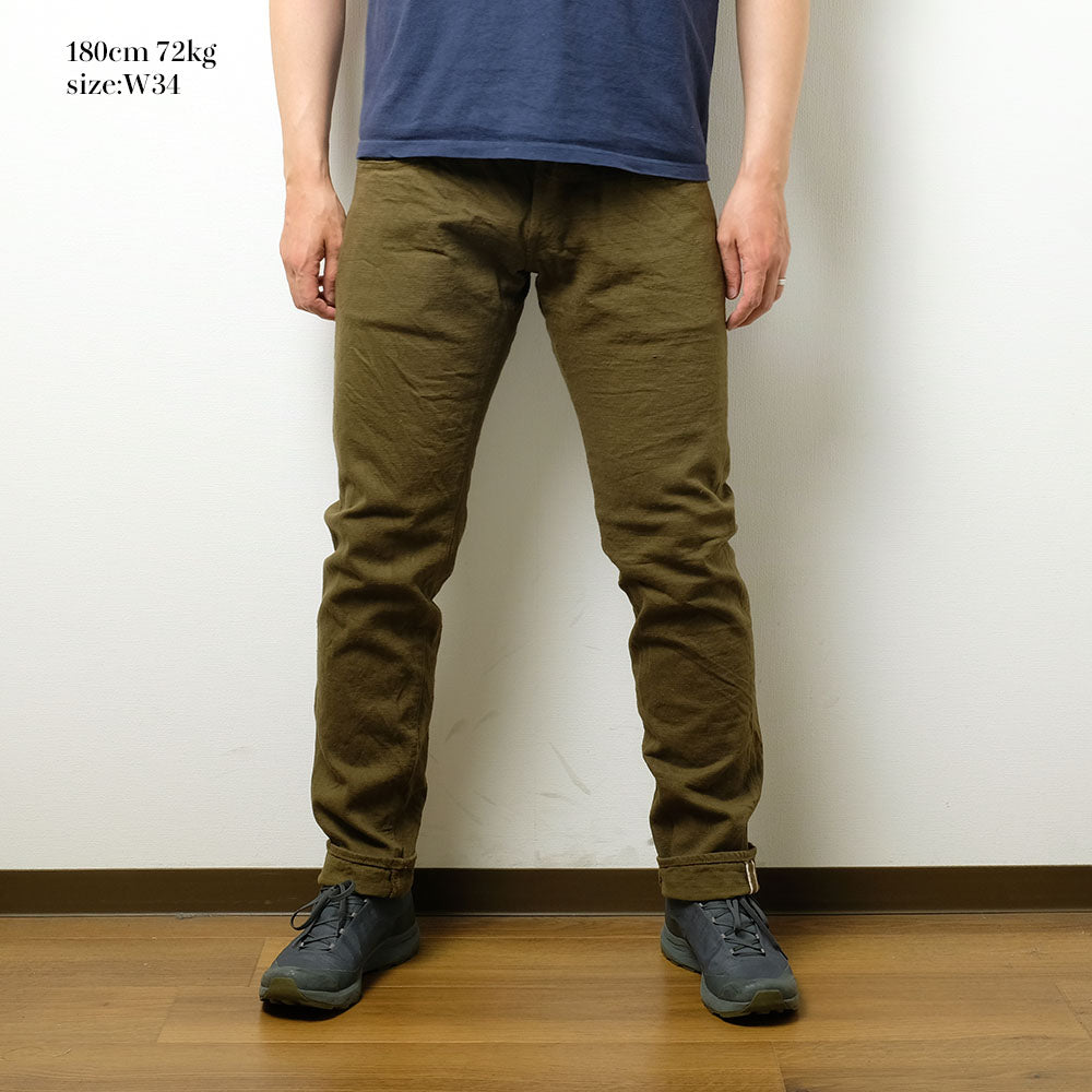 ONI DENIM - Relax Tapered 12oz Olive Warp and Welt Selvedge Denim - ONI612-OLOL