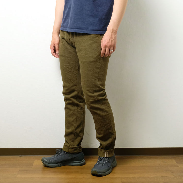 ONI DENIM - Relax Tapered 12oz Olive Warp and Weft Selvedge Denim - ONI612-OLOL