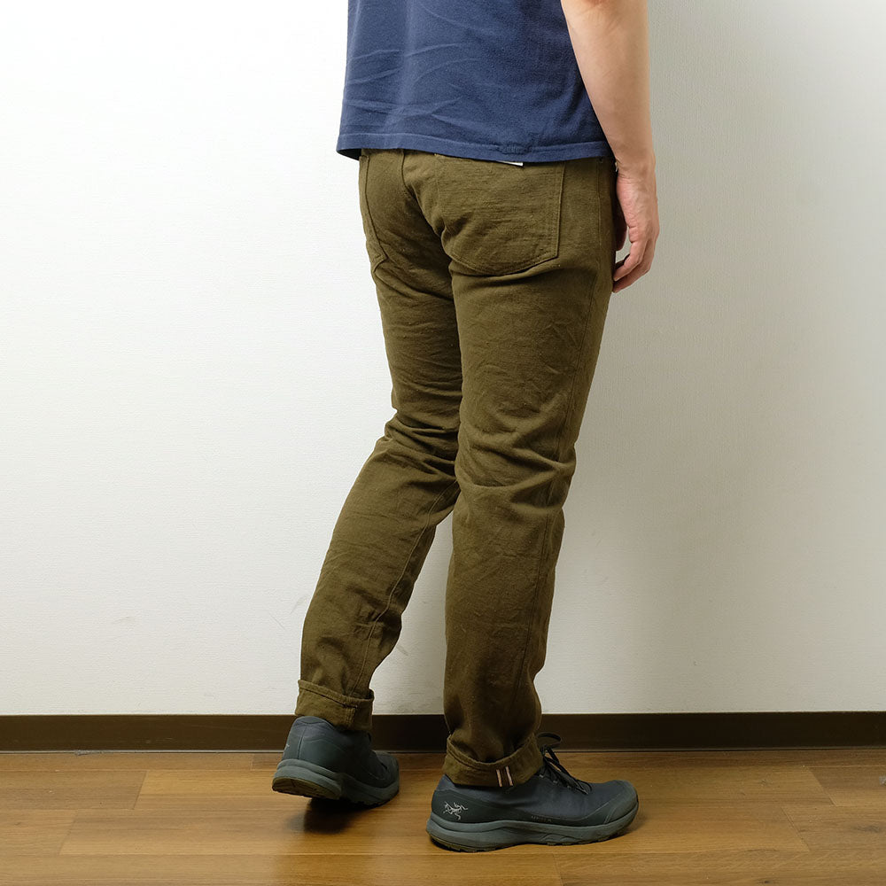 ONI DENIM - Relax Tapered 12oz Olive Warp and Weft Selvedge Denim - ONI612-OLOL