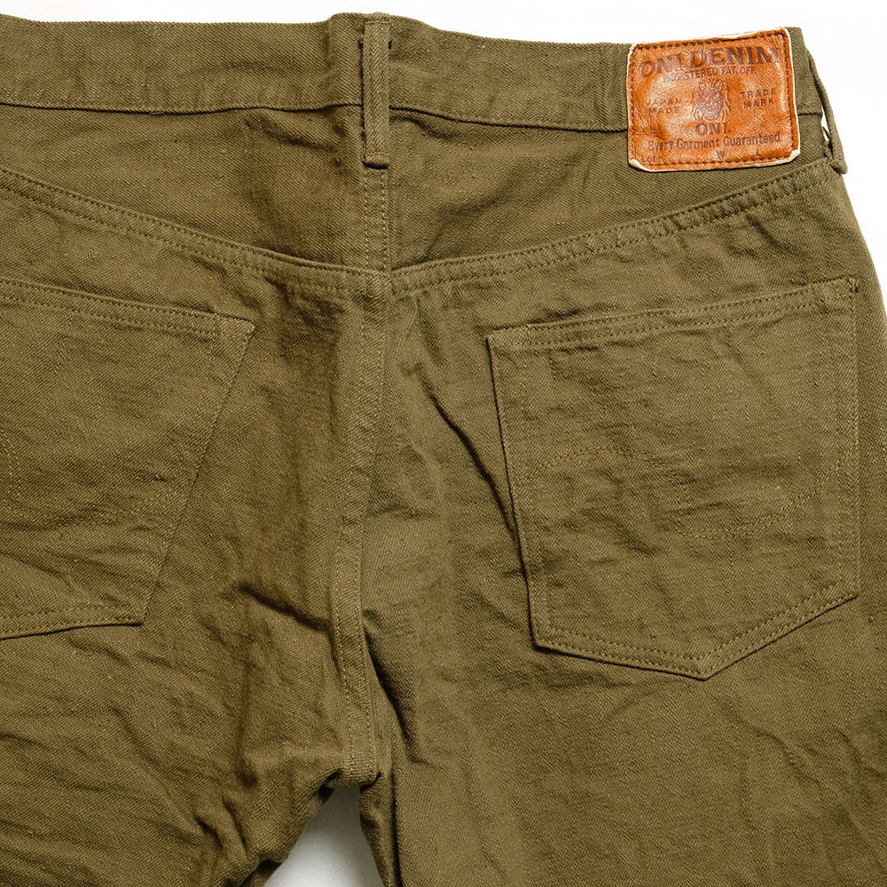 ONI DENIM - Relax Tapered 12oz Olive Warp and Weft Selvedge Denim - ONI612-OLOL