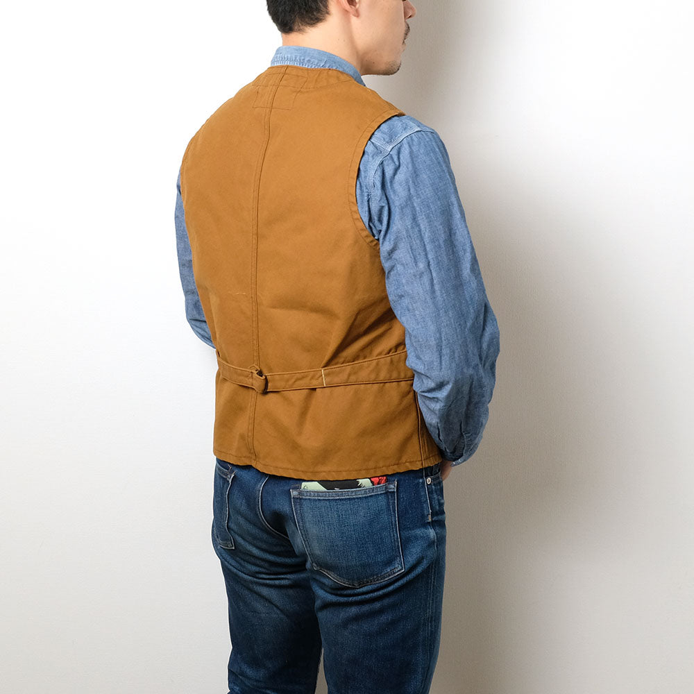 SUGAR CANE - 13oz. BROWN DUCK WORK VEST - SC14375
