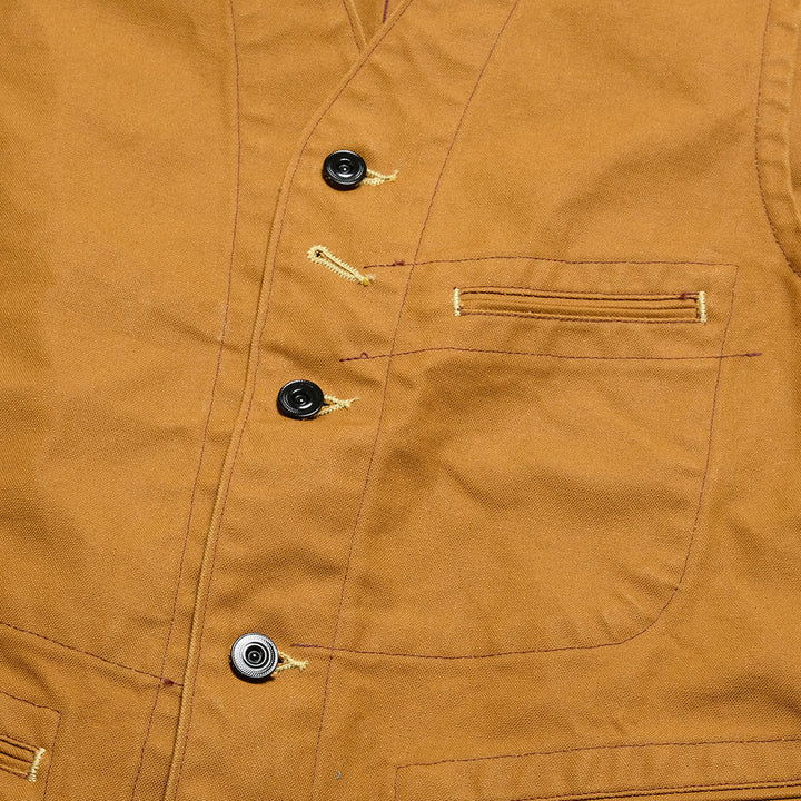 SUGAR CANE - 13oz. BROWN DUCK WORK VEST - SC14375