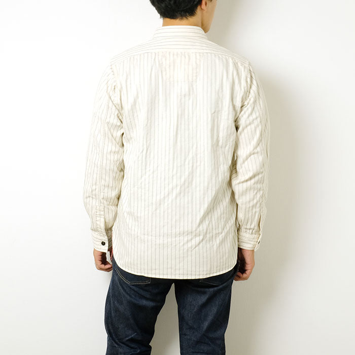 Sugar Cane - Fiction Romance - 8.5oz. White Wabash Stripe Work Shirt - SC27076-401