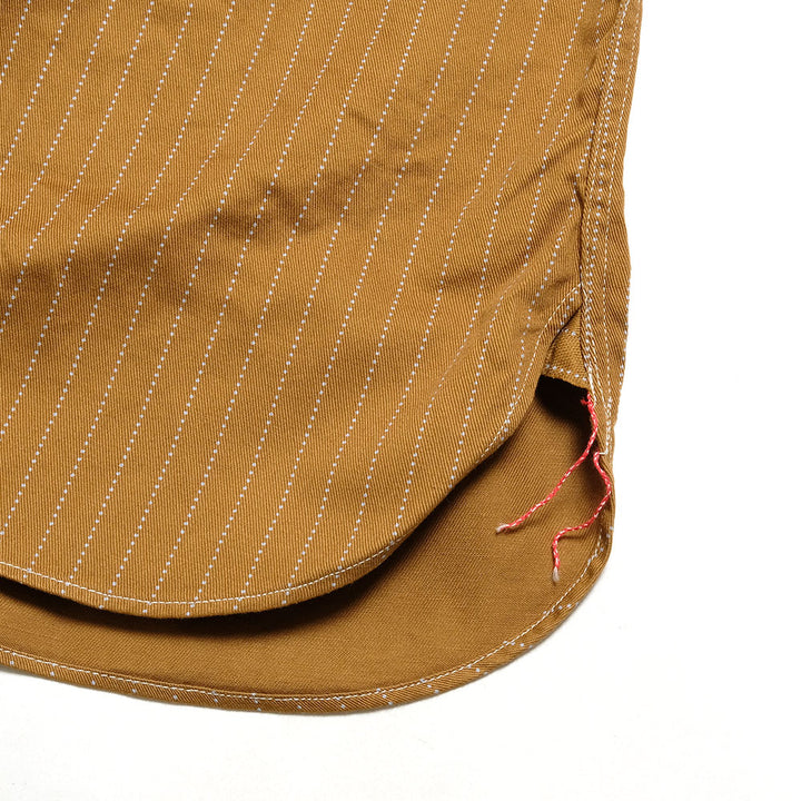 SUGAR CANE - FICTION ROMANCE - 8.5oz. BROWN WABASH STRIPE WORK SHIRT - SC28516
