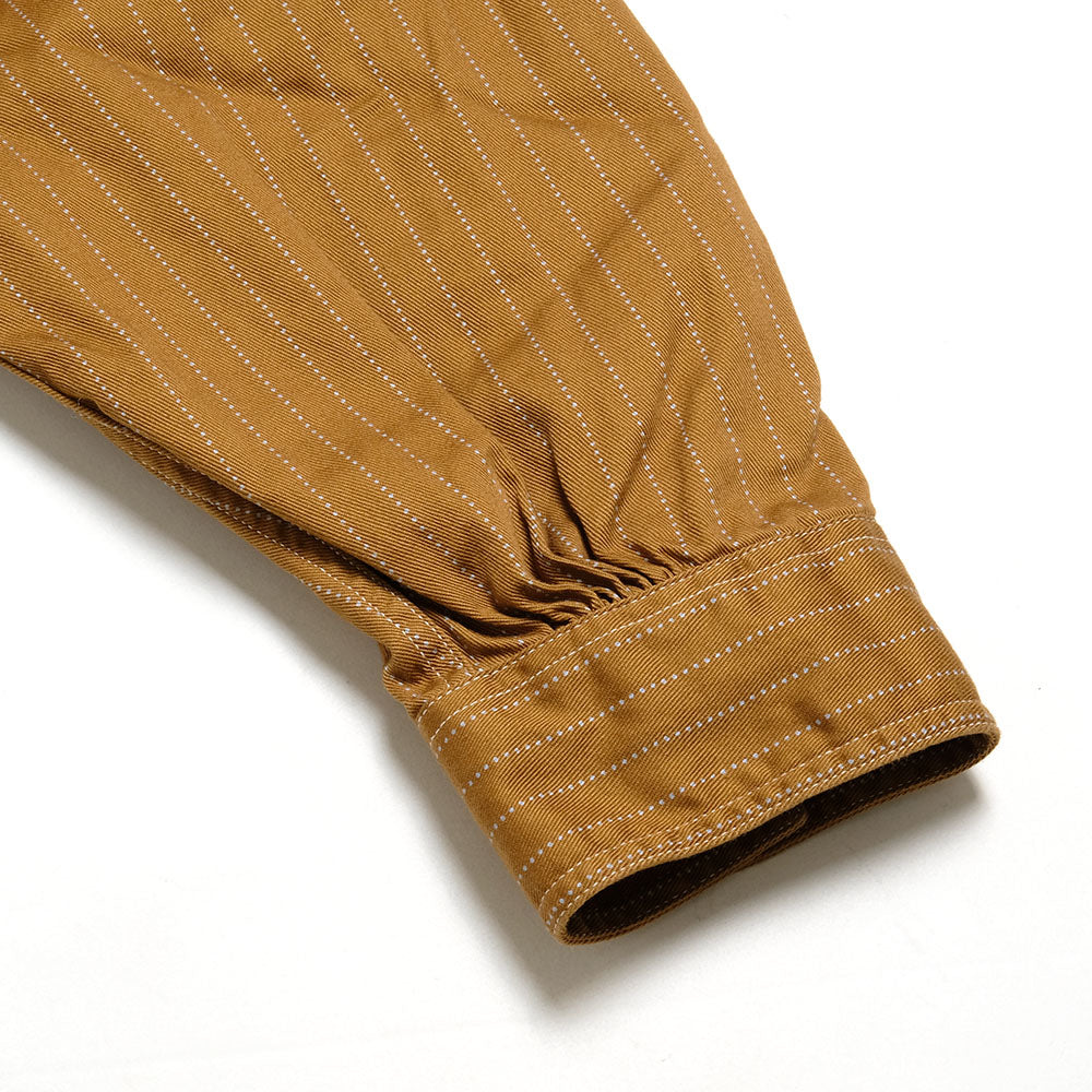 SUGAR CANE - FICTION ROMANCE - 8.5oz. BROWN WABASH STRIPE WORK SHIRT - SC28516