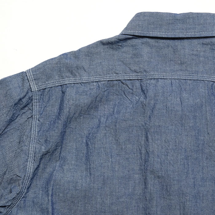 SUGAR CANE - BLUE CHAMBRAY S/S WORK SHIRT - SC37941