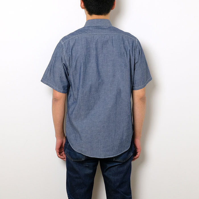 SUGAR CANE - BLUE CHAMBRAY S/S WORK SHIRT - SC37941