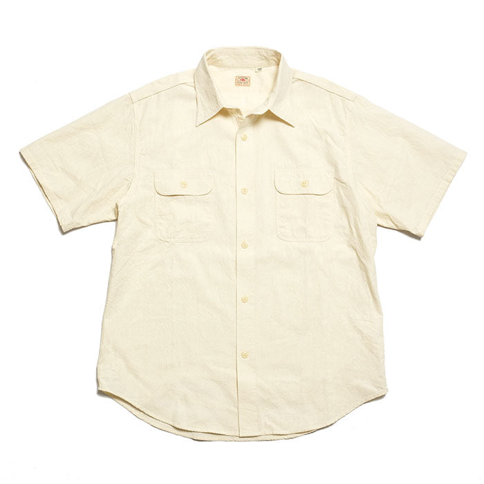 SUGAR CANE WHITE CHAMBRAY S/S WORK SHIRT SC37942